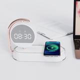 Smart alarm clock LED light mobile wireless charger earphone fast 3 in 1 wireless charging sta